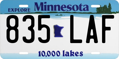 MN license plate 835LAF