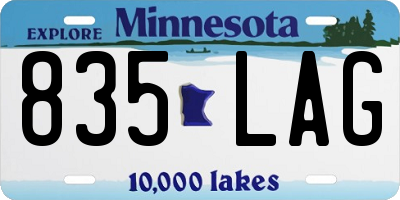 MN license plate 835LAG