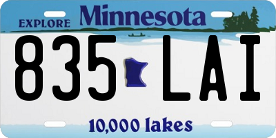 MN license plate 835LAI