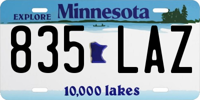 MN license plate 835LAZ