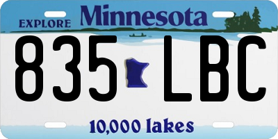 MN license plate 835LBC