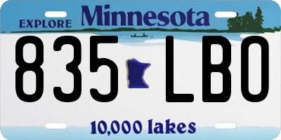MN license plate 835LBO