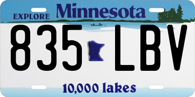 MN license plate 835LBV