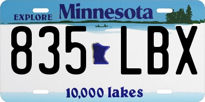 MN license plate 835LBX