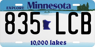 MN license plate 835LCB