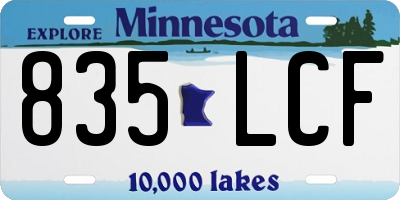 MN license plate 835LCF