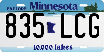 MN license plate 835LCG