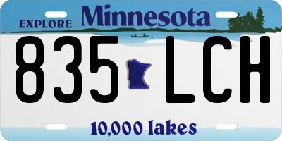 MN license plate 835LCH