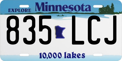MN license plate 835LCJ