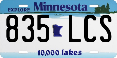 MN license plate 835LCS