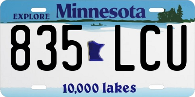 MN license plate 835LCU