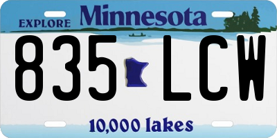MN license plate 835LCW