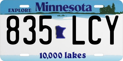 MN license plate 835LCY