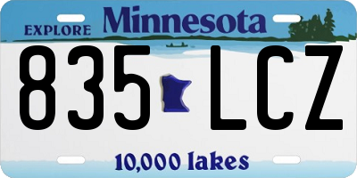 MN license plate 835LCZ