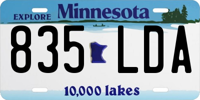 MN license plate 835LDA