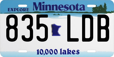 MN license plate 835LDB