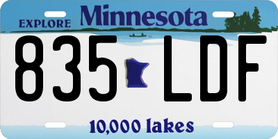 MN license plate 835LDF