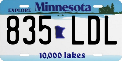 MN license plate 835LDL