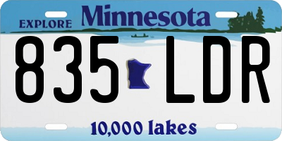 MN license plate 835LDR