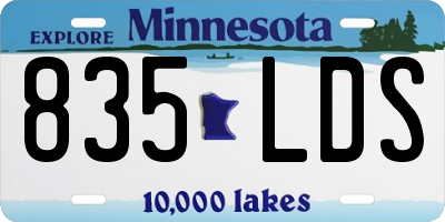 MN license plate 835LDS