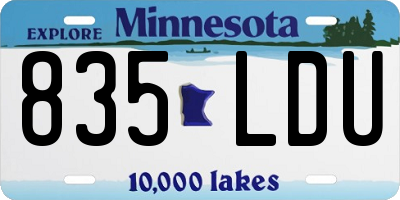 MN license plate 835LDU