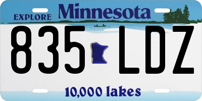 MN license plate 835LDZ