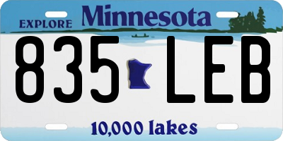 MN license plate 835LEB