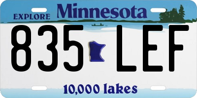 MN license plate 835LEF