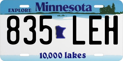 MN license plate 835LEH