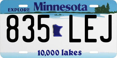 MN license plate 835LEJ