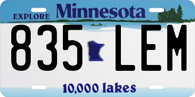 MN license plate 835LEM