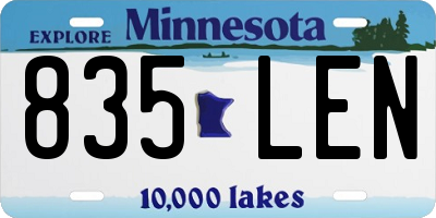 MN license plate 835LEN