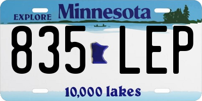 MN license plate 835LEP