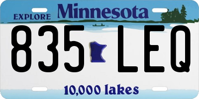 MN license plate 835LEQ