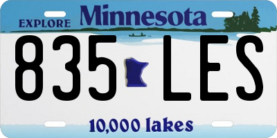 MN license plate 835LES