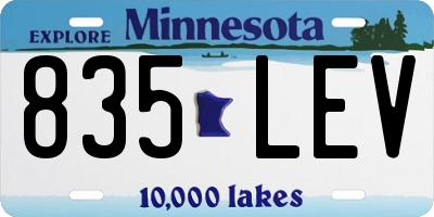 MN license plate 835LEV