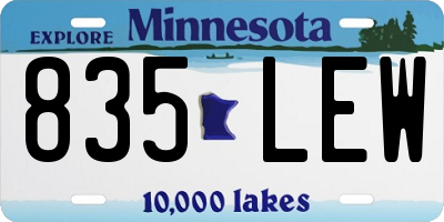 MN license plate 835LEW