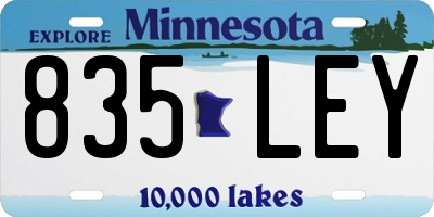 MN license plate 835LEY