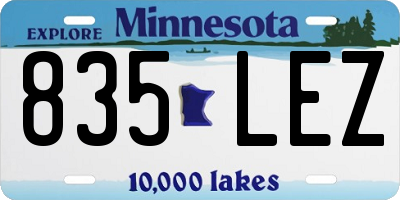 MN license plate 835LEZ