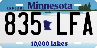 MN license plate 835LFA
