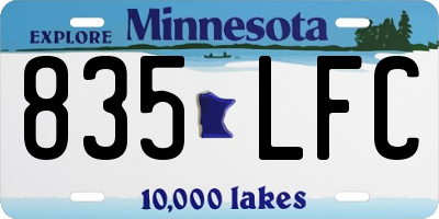 MN license plate 835LFC