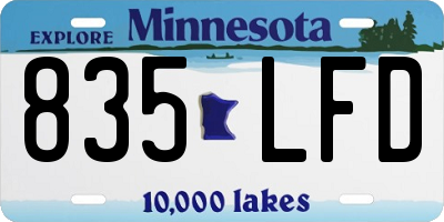 MN license plate 835LFD