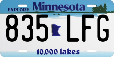 MN license plate 835LFG
