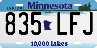 MN license plate 835LFJ