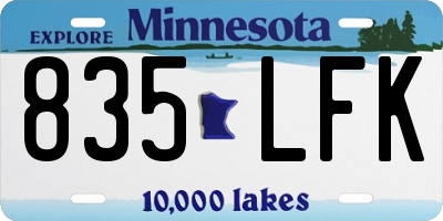 MN license plate 835LFK