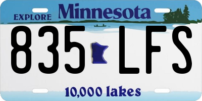 MN license plate 835LFS