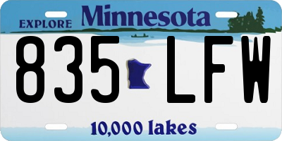 MN license plate 835LFW