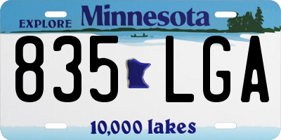 MN license plate 835LGA