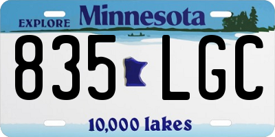 MN license plate 835LGC