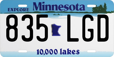 MN license plate 835LGD